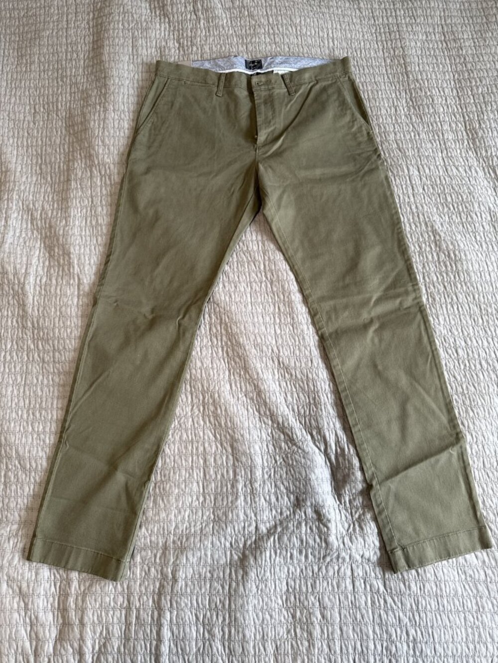 J.Crew 484 Slim Chino Pants, Olive Green, 34x32, NWT